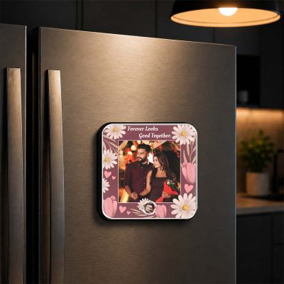Birthday Gift for Wife Husband Girlfriend Boyfriend Personalized Musical Fridge Magnet with Custom Photo and Song Memory Couple Photo Fridge Magnet